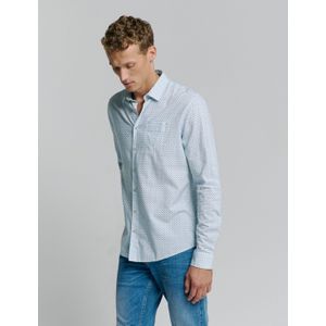 No Excess - Overhemd - Lichtblauw - Katoen en Viscose - Print Dessin