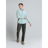 Jersey - Overhemd - Blauw - Katoen - Stretchmateriaal