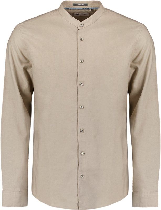 No Excess Hemd Leinen Blend Beige - Größe M