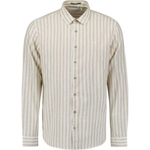 No Excess - Shirt - Beige - Gestreept - Katoen en Linnen