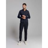 Overhemd - Jersey - Blauw - Stretchstof - Ademend