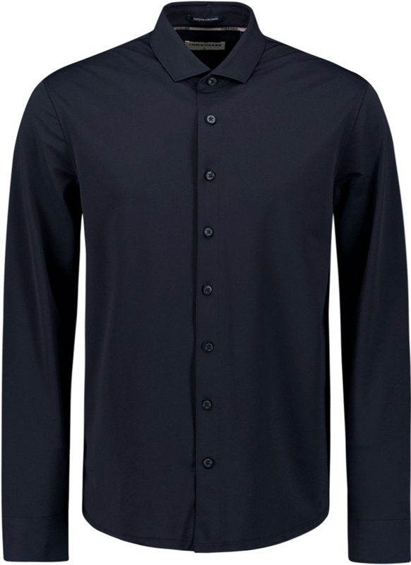 Overhemd - Jersey - Blauw - Stretchstof - Ademend
