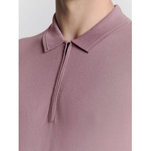 No Excess - Poloshirt - Blauw - Fijn Gebreid - Korte Mouwen