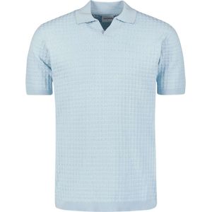No Excess Pullover Short Sleeve Polo V Solid Jacquard Cloud