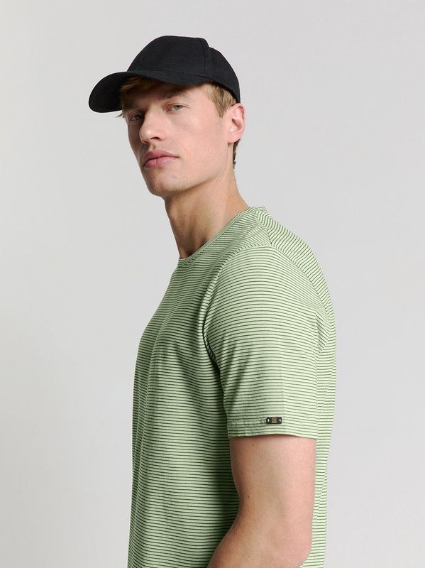 No Excess - T-Shirt Crewneck Stripes - Mint - Katoen