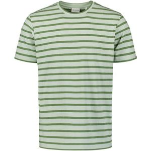 No Excess - Heren Shirt - Groen - Katoen - Korte Mouwen - Strepenpatroon