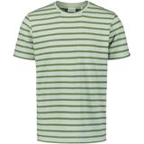 No Excess - 27350304 - Heren Shirt - Groen - Korte Mouwen - Strepenpatroon