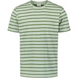 No Excess - 27350304 - Heren Shirt - Groen - Korte Mouwen - Strepenpatroon