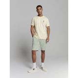 T-shirt - Slub Textuur - Minimalistische Print - Katoen - Comfortabel