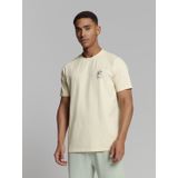 T-shirt - Slub Textuur - Minimalistische Print - Katoen - Comfortabel