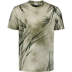 No Excess T-shirt Crewneck Slub Allover Print - Offwhite