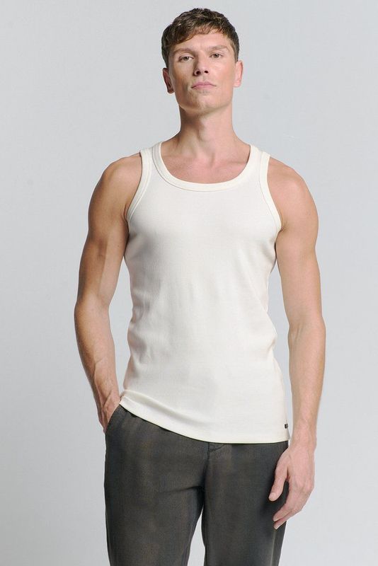 No Excess - Singlet - Offwhite - Ribbelkatoen