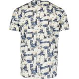 No Excess T-Shirt Crewneck Allover Printed - Blauw