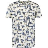 No Excess T-Shirt Crewneck Allover Printed - Blauw