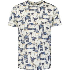 No Excess T-Shirt Crewneck Allover Printed - Blauw