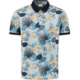 No Excess - Polo Pique Allover Printed - Blauw - Katoen