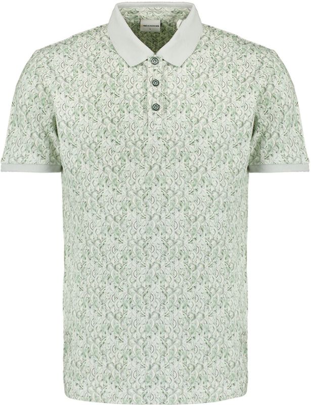 No Excess - Poloshirt - Groen - Katoen - Kwartmouw - Normale Pasvorm