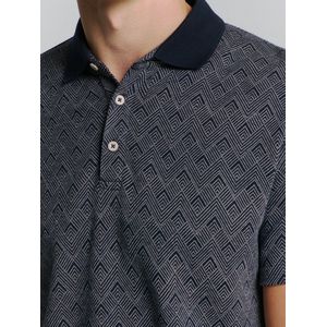 No Excess - Polo 2 Coloured Jacquard - Poloshirt - Deep Blue