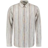 Linnen Blend Shirt - Multicolored Slub Stripes - T-shirt