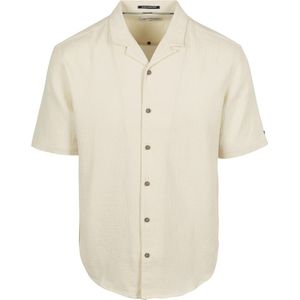 No Excess - Short Sleeve Overhemd Structure - Ecru - Katoen - Regular-fit