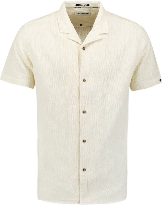 No Excess Short Sleeve Hemd Struktur Ecru - Größe XXL