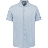 No Excess Heren Overhemd - Blauw - Korte Mouwen - Jersey