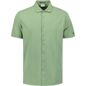No Excess Shirt Korte Mouw Slub Jersey Groen