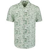 No Excess Linnen Overhemd groen, Bedrukt