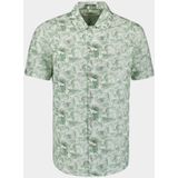 No Excess Linnen Overhemd groen, Bedrukt