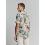 No Excess - Shirt Short Sleeve Revers Collar - Blauw - Overhemd