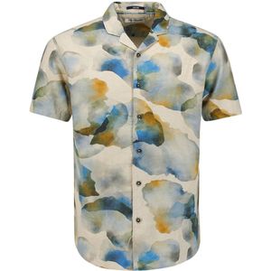 No Excess - Shirt Short Sleeve Revers Collar - Blauw - Overhemd