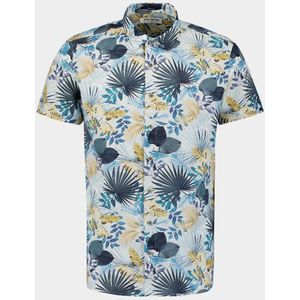 No Excess - Casual Hemd - Korte Mouw - Blauw - Katoen