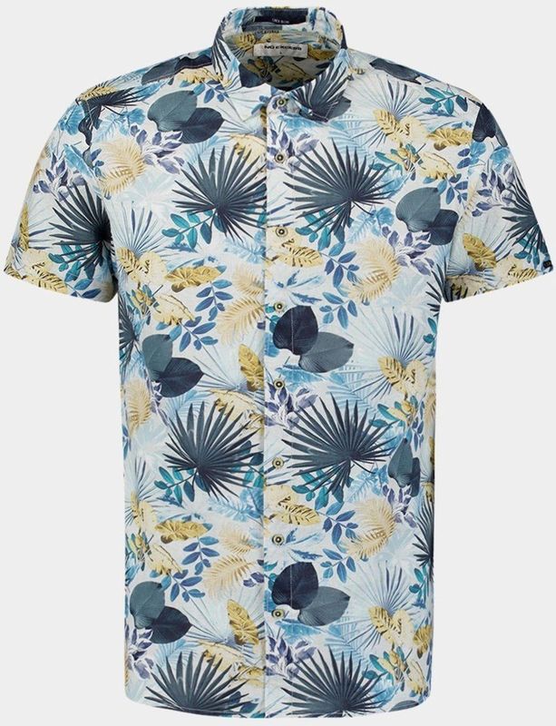 No Excess - Shirt - Blauw - Kortemouw - Allover Printed