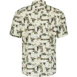 Merk - Overhemd Katoen - Regular Fit - Kwartmouw met All-over Patroon