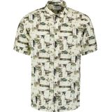 Merk - Overhemd Katoen - Regular Fit - Kwartmouw met All-over Patroon