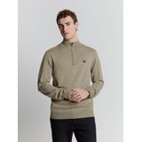 Sweater met halve ritssluiting