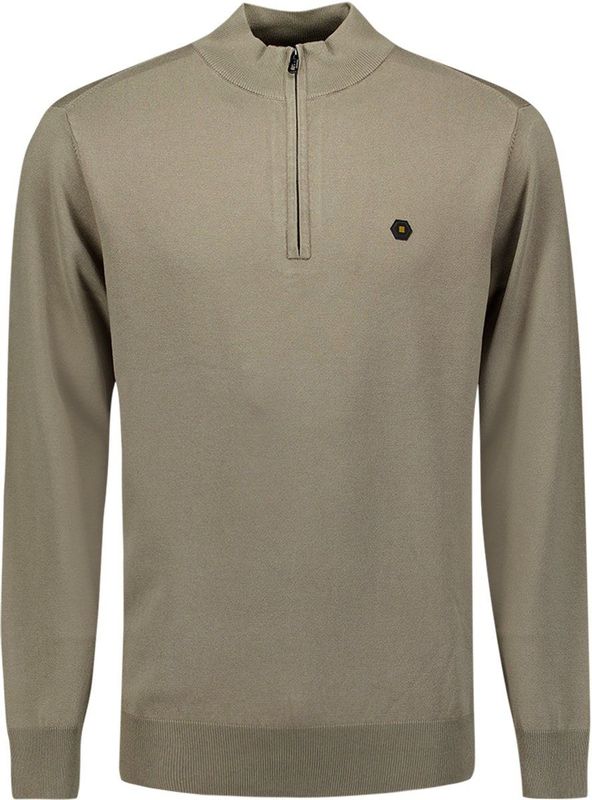 Sweater met halve ritssluiting