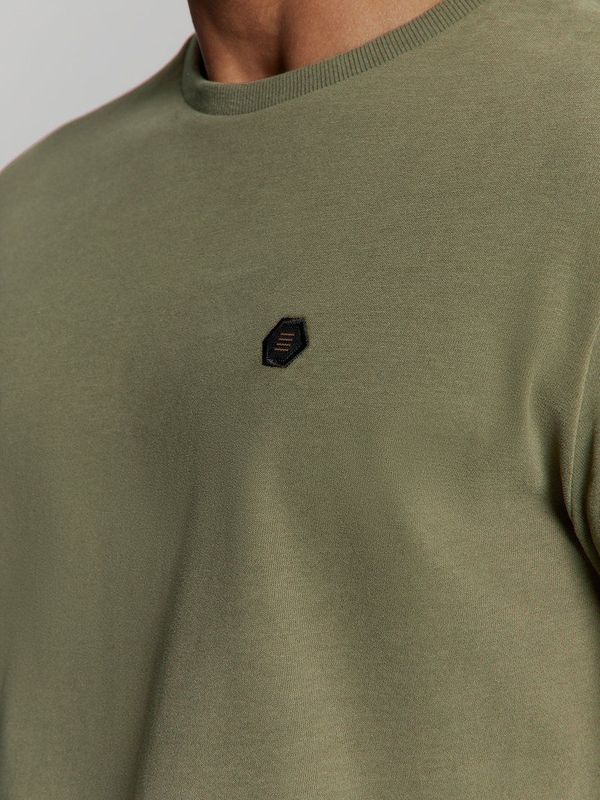 No Excess T-shirt Kaki - Regular Fit met Korte Mouwen