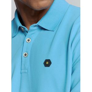 No Excess Polo - Blauw - Regular Fit - Katoen met Korte Mouwen