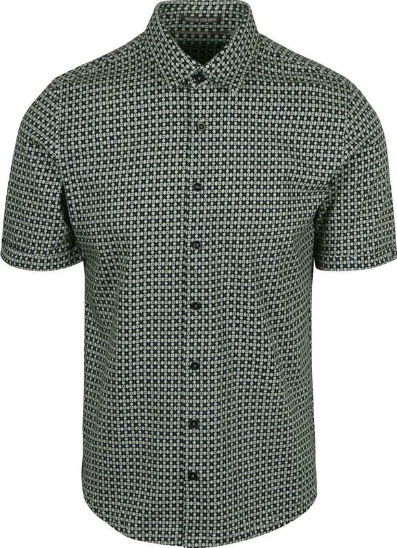 No Excess Overhemd Korte Mouwen Print Mosgroen - Heren