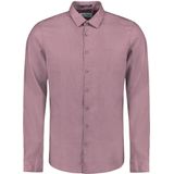 No Excess - Shirt Solid With Linen - Mauve - Langemouw Overhemd