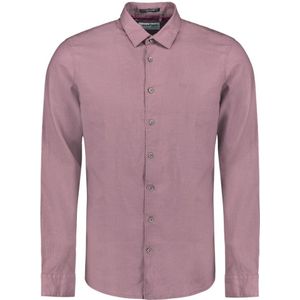 No Excess - Shirt Solid With Linen - Mauve - Langemouw Overhemd