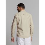 No Excess - Overhemd - Beige - Linnen en Katoen - Regular-fit