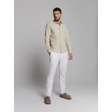 No Excess - Overhemd - Beige - Linnen en Katoen - Regular-fit
