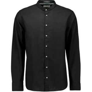 No Excess Shirt granddad solid with linen black