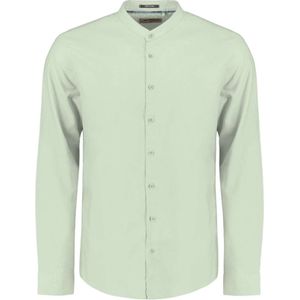 No Excess Shirt granddad solid with linen mint