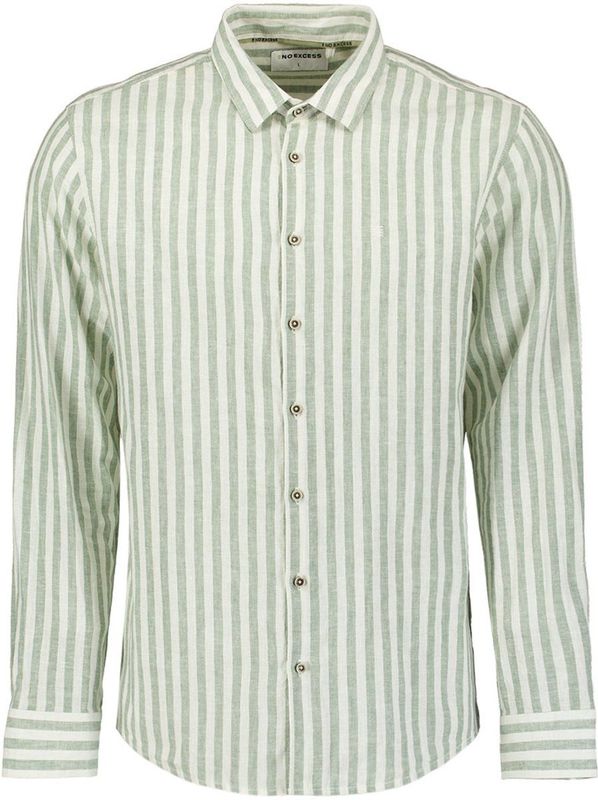 No Excess - Overhemd - Groen - Gestreept - Lange Mouwen