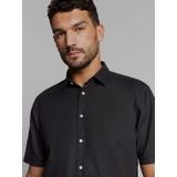 No Excess - Overhemd - Zwart - Korte Mouwen - Regular Fit