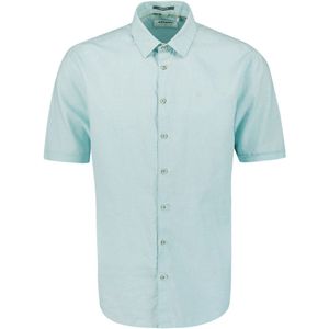 No Excess - Overhemd - Licht Blauw - Korte Mouwen - Linnen en Katoen