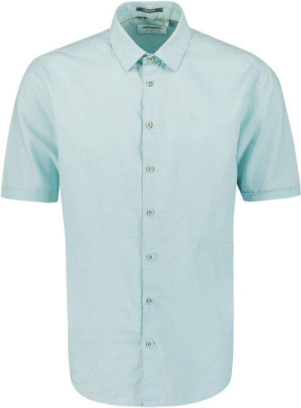 No Excess - Overhemd - Licht Blauw - Korte Mouwen - Linnen en Katoen